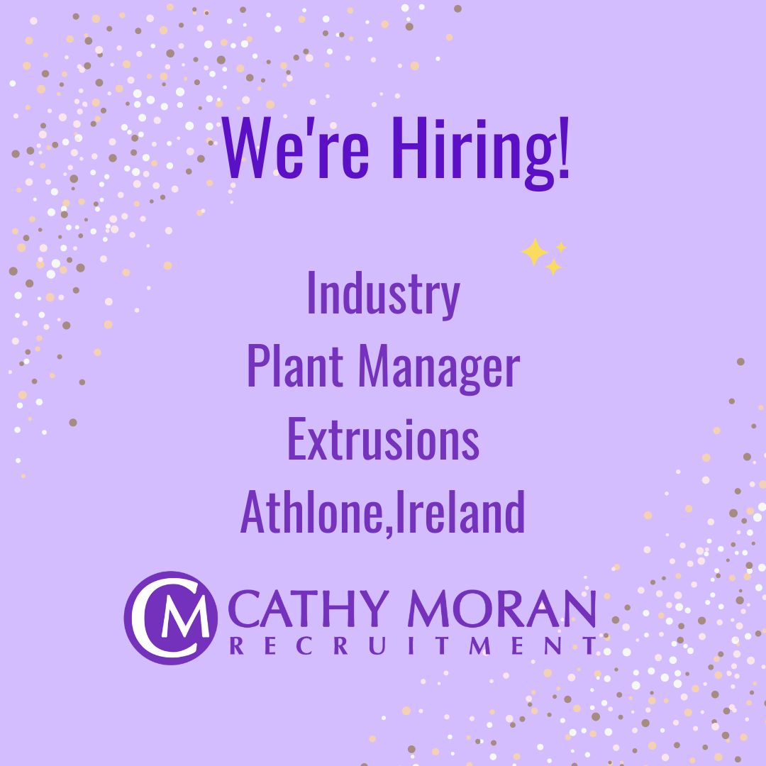 #jobalert Plant Manager based in #athlone #extrusions experience. Previous experience in extrusions manufacturing, continuous improvement degree qualified cathymoranrecruitment.com/jobs/#toggle-i… #jobfairy #plantmanager