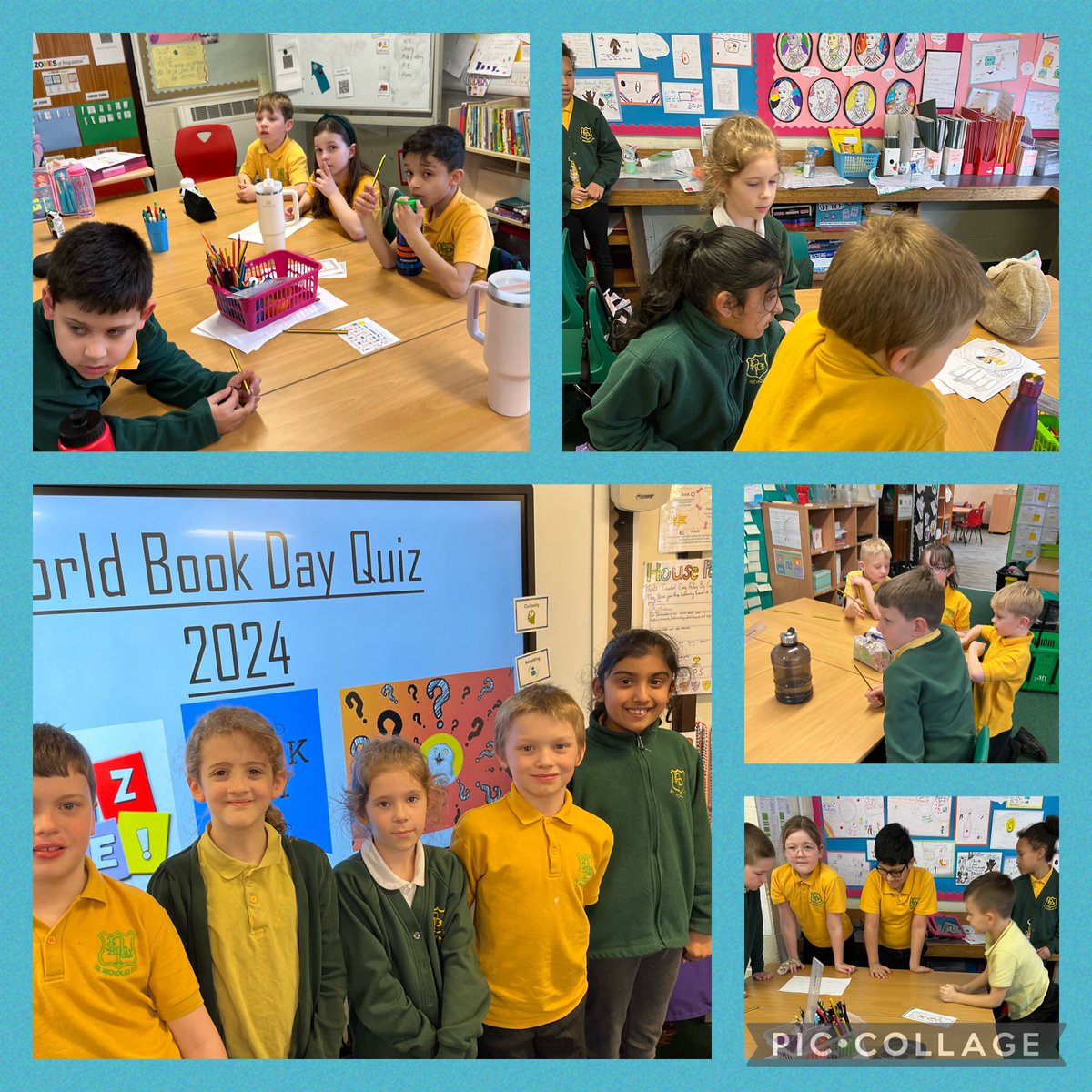 P4 took part in the World Book Day quiz. Lots of hard questions but we did very well. #lovereadingstnics #literacystnics #p4stnics