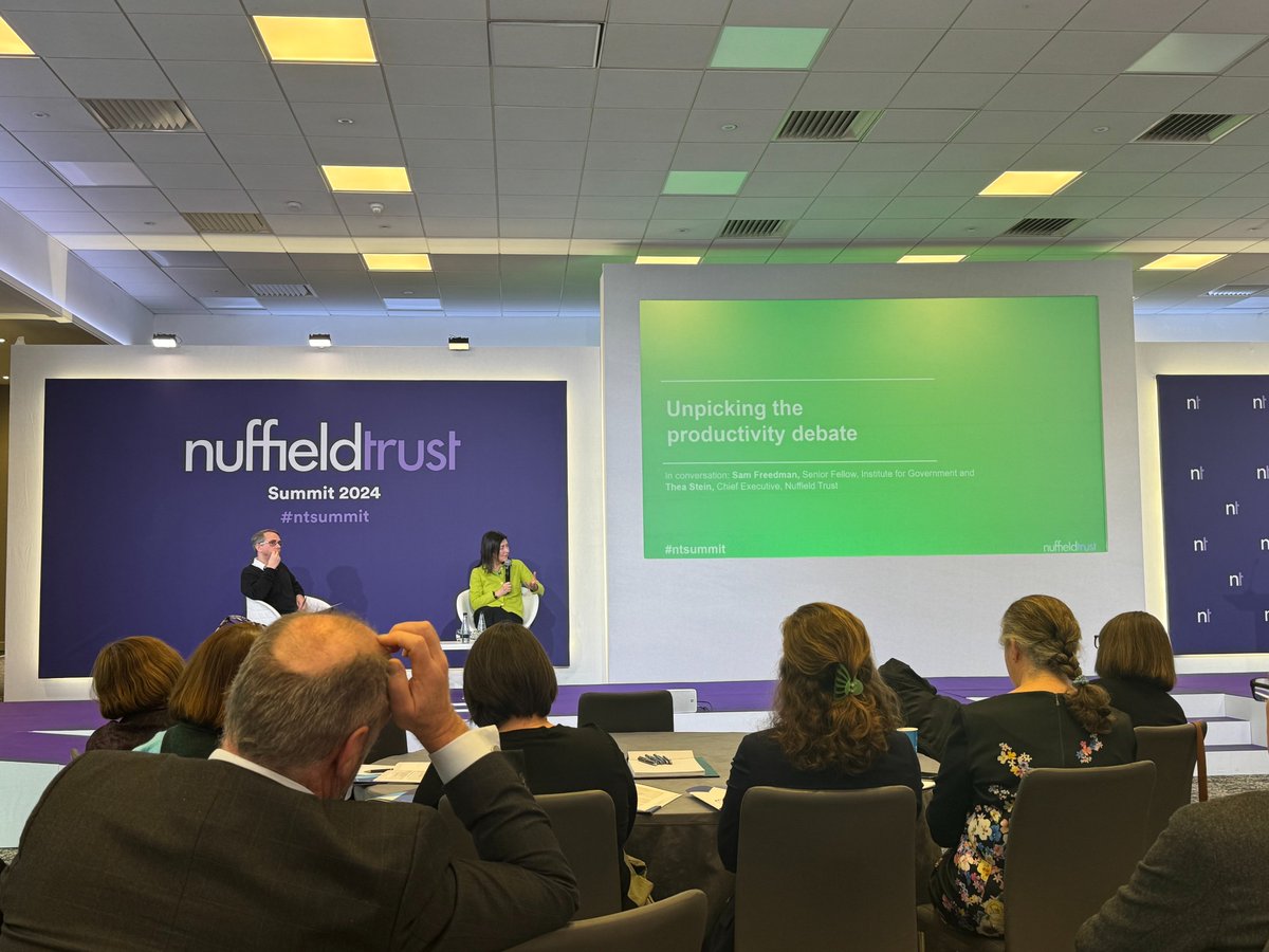 It has been a fascinating start to @NuffieldTrust's #NTSummit. So much talk about moving away from transactions and back towards relationships in all that we do, but do our words match our actions here? It's not going to happen on its own - a challenge for us all...