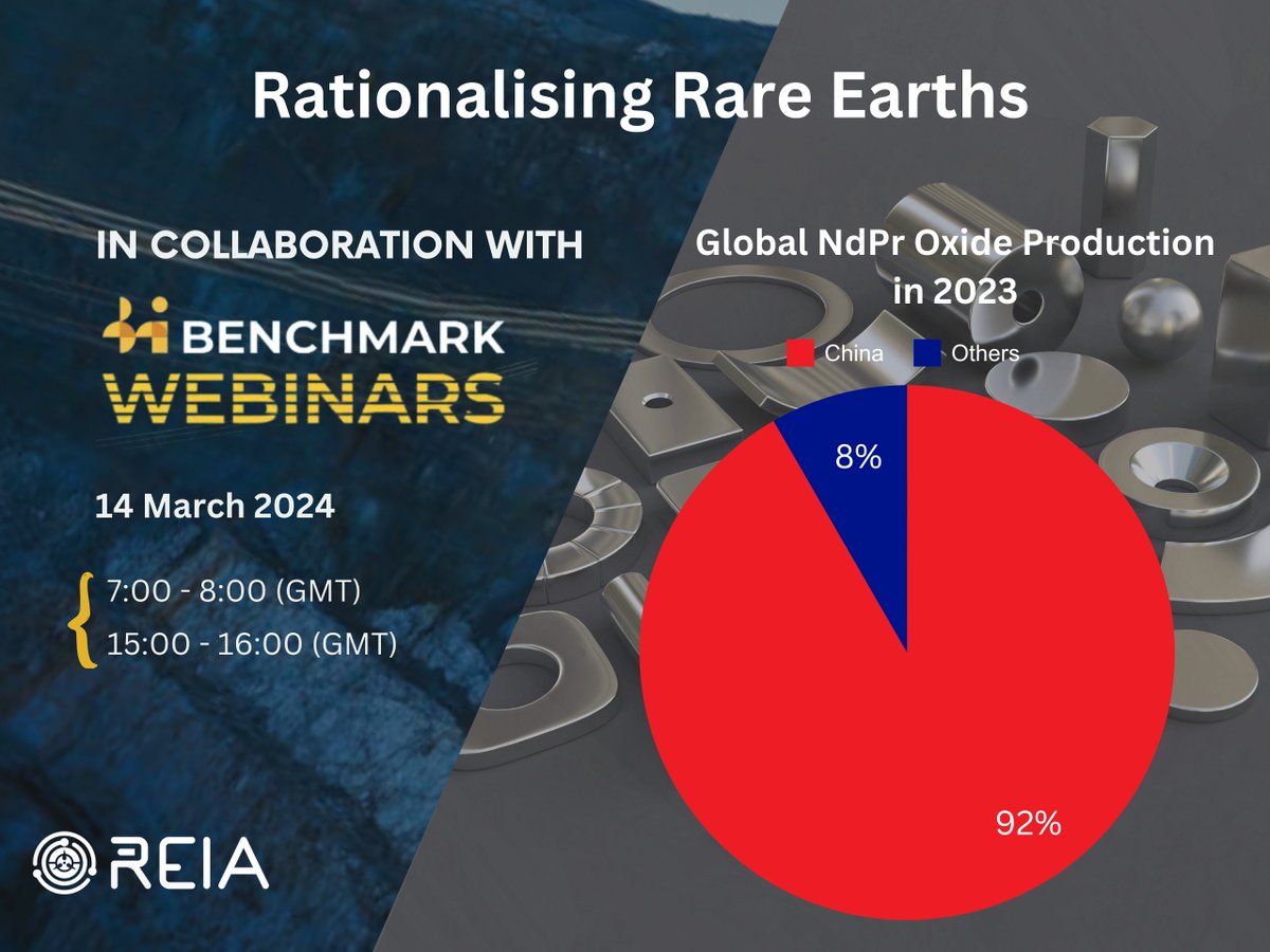#REIA Weekly Newsletter lnkd.in/eFCNqn4u
The light #rare-earth elements (REEs) #neodymium and #praseodymium (NdPr) are key metals used in #permanentmagnets.