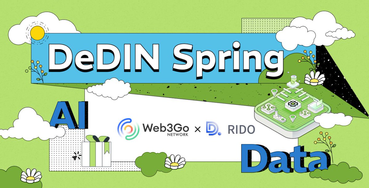 📢Excited to partner with @Web3Go and join DeDIN Spring Event! Come and complete tasks to share $5000 prize pool and win @rido_crypto WL!

Click the link to participate:
🔗galxe.com/Web3Go/campaig…

#DeDINSpring #partnerships #RIDO