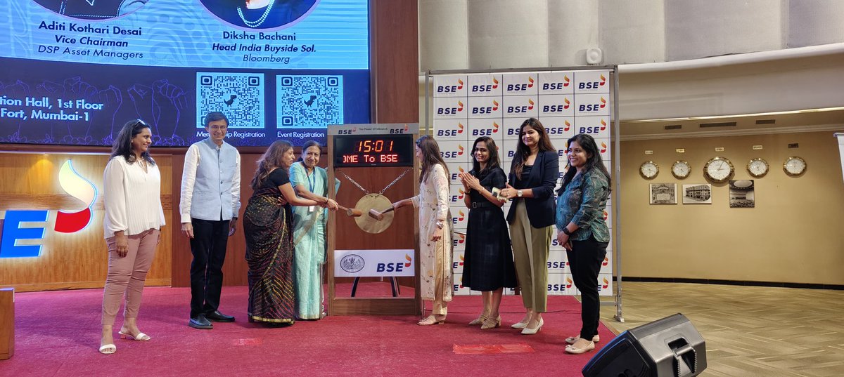 Ms. Kamala K, Chief Regulatory Officer, BSE engages in a Fireside Chat with Ms. Koel Gosh, India Chapter Lead, Women In ETF, during the Bell Ringing Ceremony commemorating International Women's Day 2024 on March 7th, 2024.

#WomensDay #InternationalWomensDay