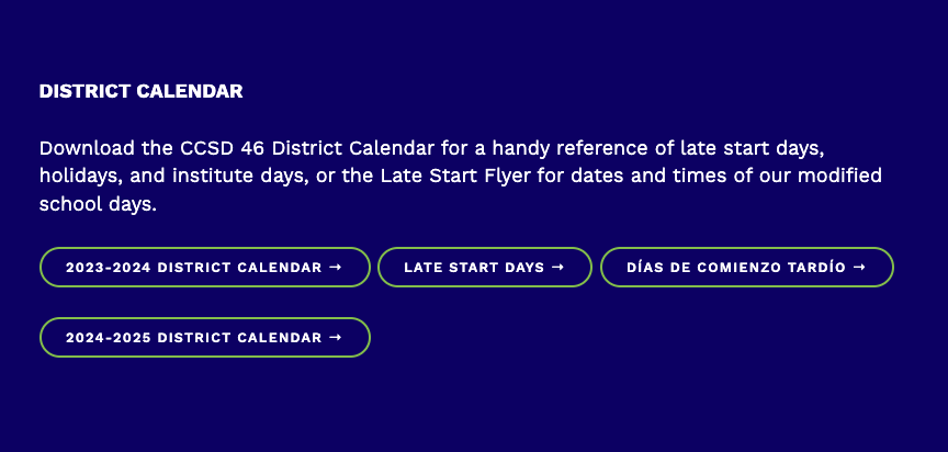 It's here! The 2024-2025 School Year Calendar! The calendar is posted on our Calendar page on the d46.org website. Scroll down past the visible Google calendar to download the current calendar or the new 24-25 calendar. d46.org/wp-content/upl…