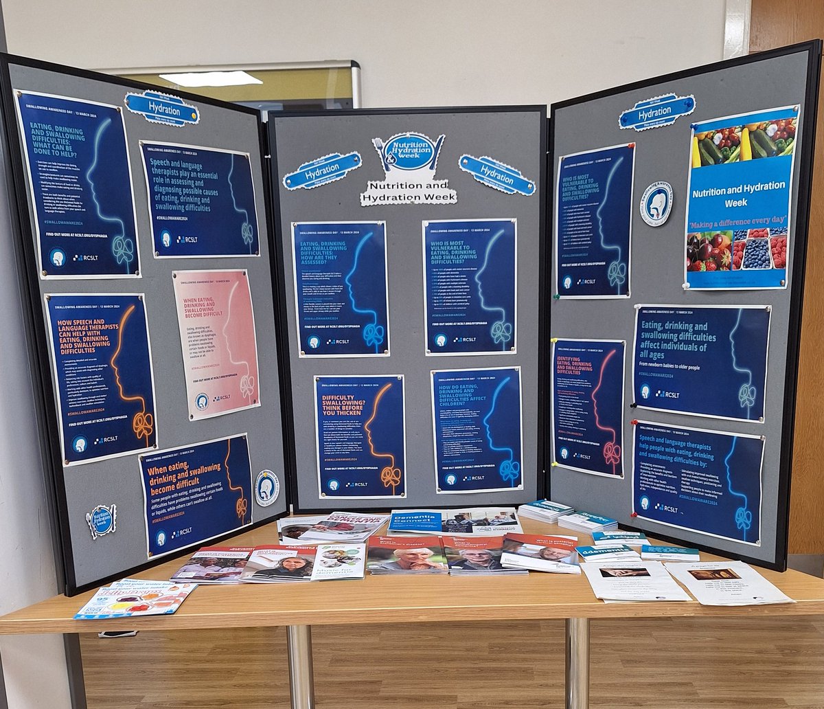 Spotted the @RCSLT #swallowaware2024 posters on display at Moseley Hall Hosptial ready for @NHWeek 🍽 ☕️ 
 @bhamcommunity @BCHC_SLT @BCHCNutrition @alison_janes