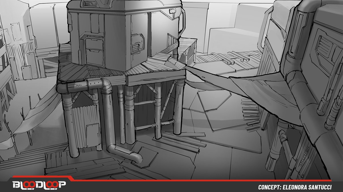 BloodLoopGAME's tweet photo. As we approach 100,000 registered users, our Art Department continues to churn out new concepts!

You'll notice a focus on high grounds: Bastions' weapons are primarily precision ranged, therefore hideouts are their specialty. 🎯 https://t.co/wnLmEvICzj