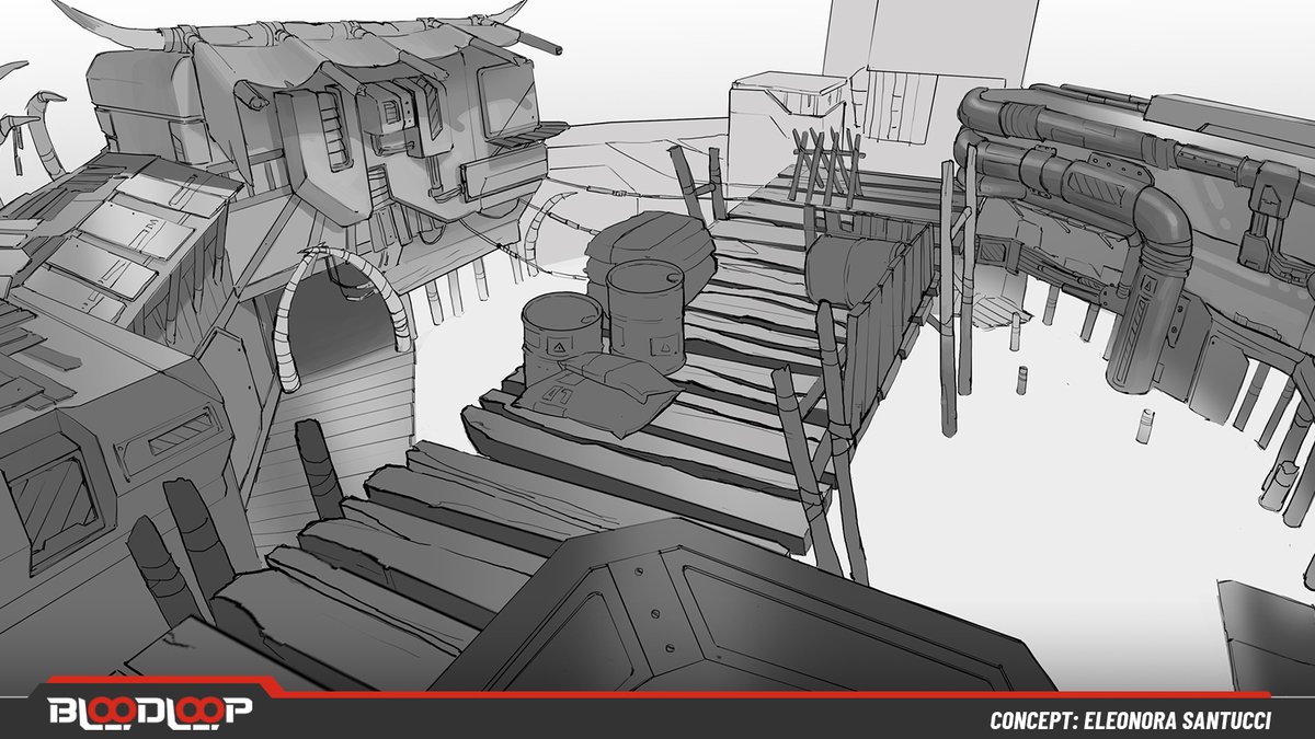 BloodLoopGAME's tweet photo. As we approach 100,000 registered users, our Art Department continues to churn out new concepts!

You'll notice a focus on high grounds: Bastions' weapons are primarily precision ranged, therefore hideouts are their specialty. 🎯 https://t.co/wnLmEvICzj