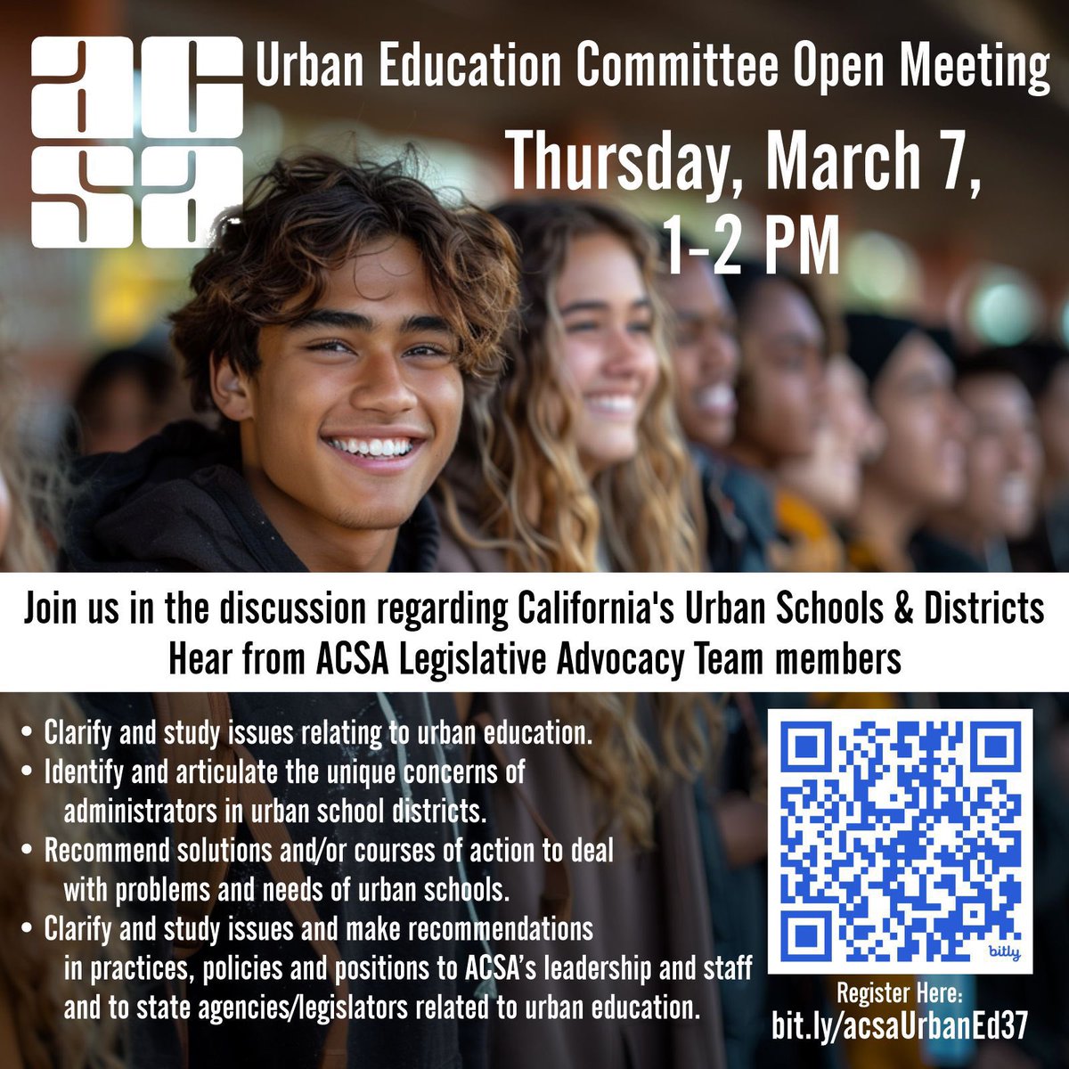Come join us this Thursday afternoon for our virtual @ACSA_info #UrbanEdCmte Open Meeting! Register now to get the meeting link. bit.ly/acsaUrbanEd #LeadershipMatters @DrRenaeBryant @Dr_Barile @LorenaRubio123 @LeisaWinstonHBC @ACSA_GR Promo Credit & RT via @kimi_mac