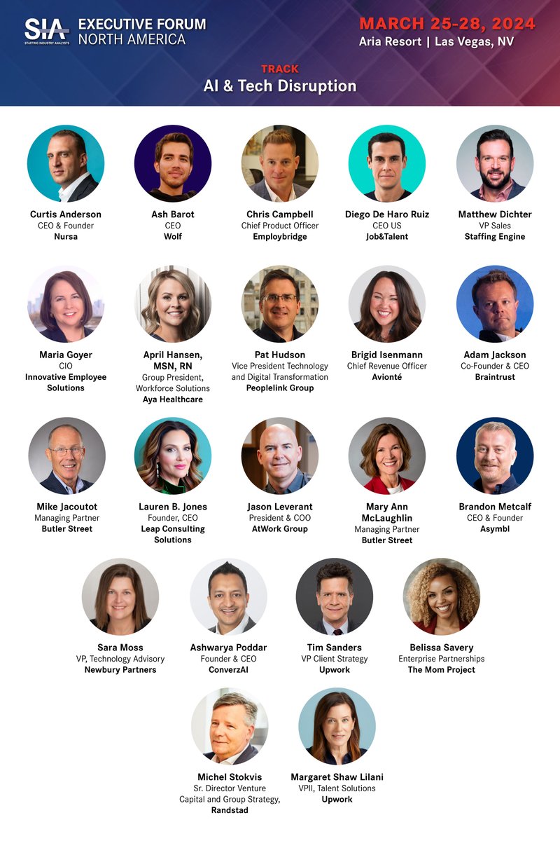 SIA takes #ExecForum attendees on a journey of exciting discovery and hyperclarity around #technology  with the AI and Tech Disruption track.

Register for this #staffing #leadershipevent now &gt;&gt; siexecutiveforum.com