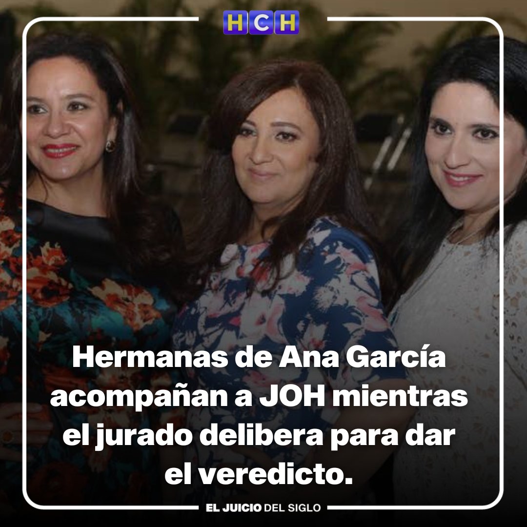 #HCHNoticias | En el día crucial de su juicio el expresidente Juan Orlando Hernández es acompañado por dos hermanas de su esposa la ex primera dama de Honduras Ana García.

▶️De acuerdo con una fuente, una de sus cuñadas pudo hablar con él durante unos dos minutos y no pudo