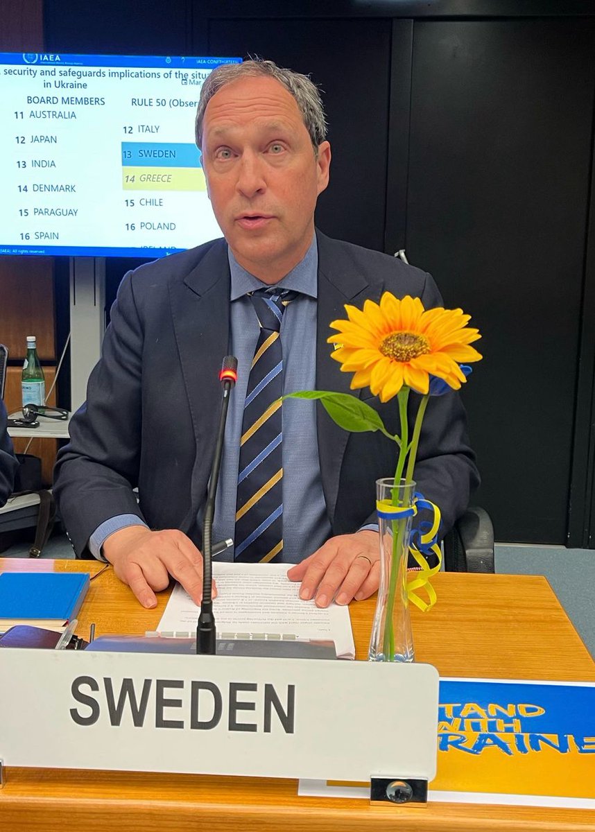 “Sweden recently contributed 1.8 million euro to support the @iaeaorg safety and security missions at Ukraine’s nuclear facilities, including the Zaporizhzhia Nuclear Power Plant.” – statement by 🇸🇪 today on Nuclear Safety, Security and Safeguards in 🇺🇦
