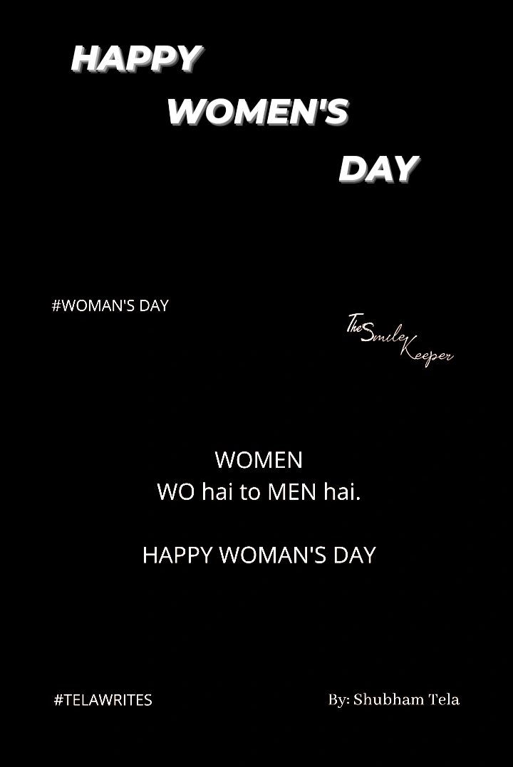 telashubham's tweet photo. Women
WO hai to MEN hai!

Happiest Woman's Day 💐

#Womenday #WomensDay2024 https://t.co/01um0ONVEK