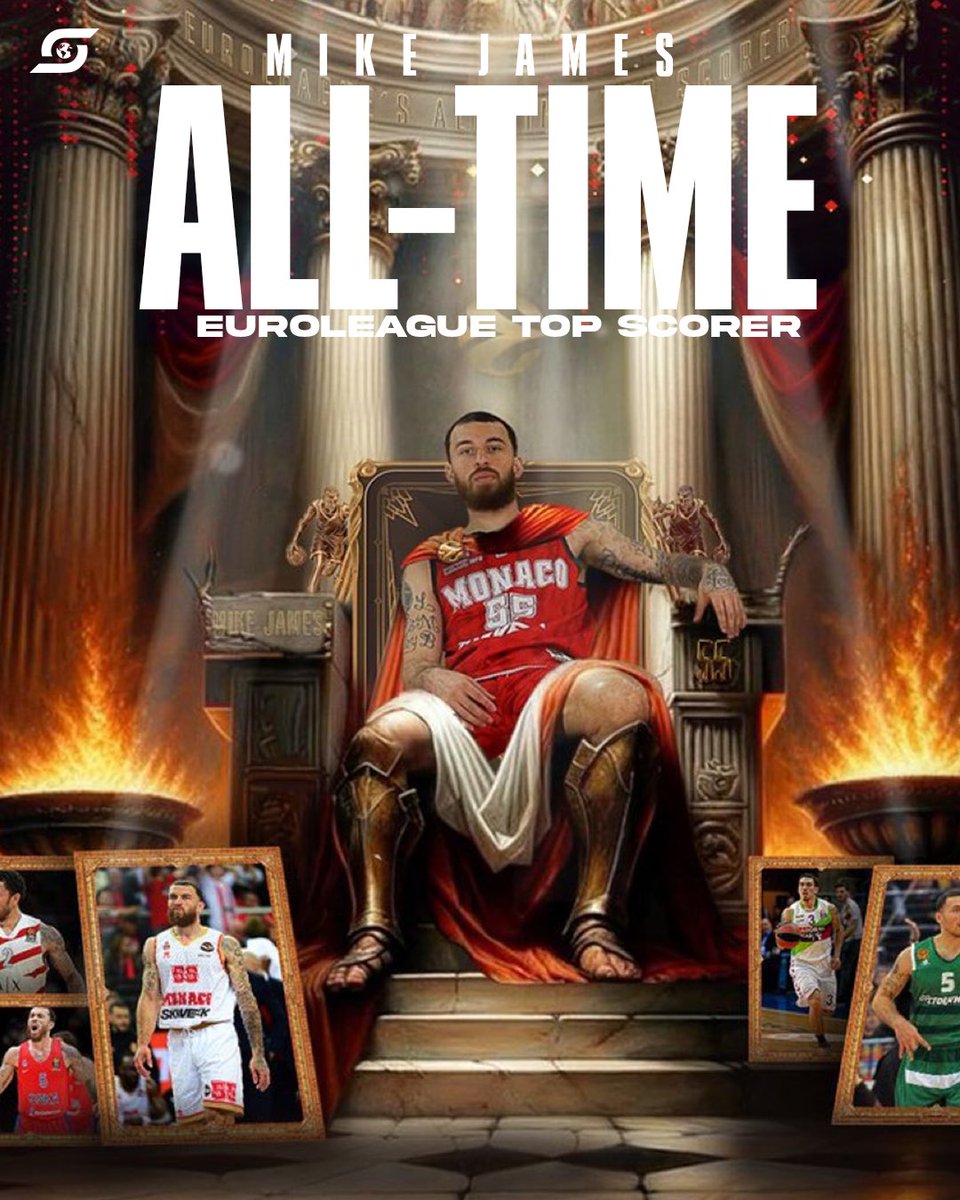 Mike James (<a href="/TheNatural_05/">Mike James</a>) is Euroleague’s All-Time Leading Scorer 🔥 Congrats family! 

Photo: aredi.agency