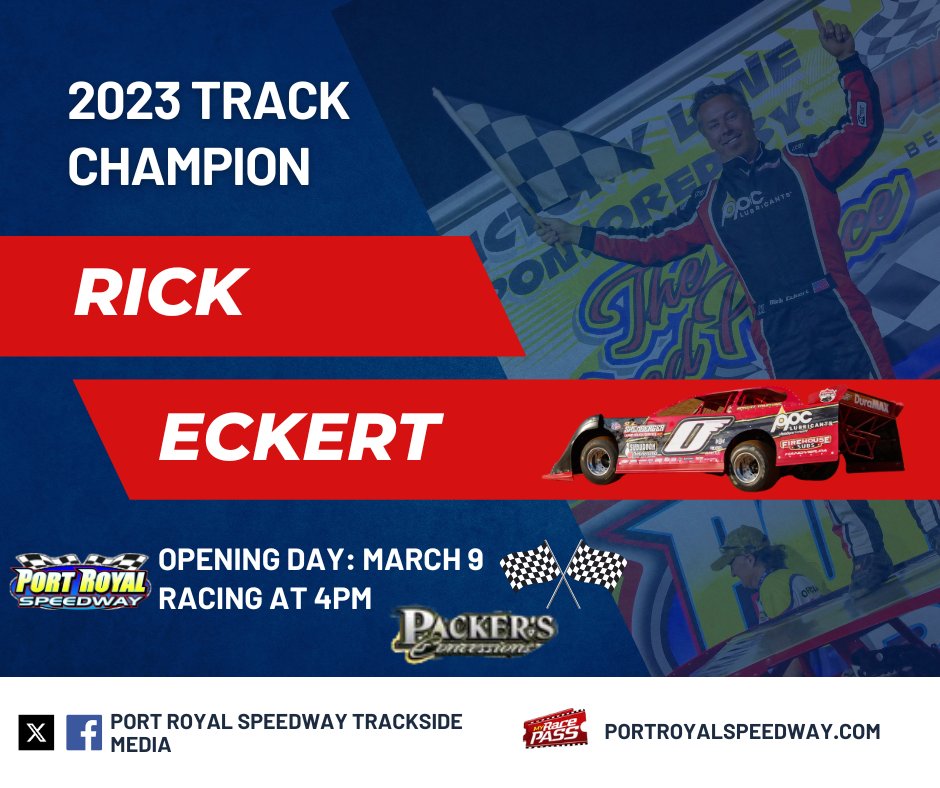 Rick Eckert was the man to beat in 2023 in Selinsgrove Ford super late model competition. See who can try and take him off the throne on Packer's Concessions, LLC. Opening Day this Saturday. Gates open at 1 and racing starts at 4!

🎟️ GA: $25 Pits: $35 Students: $10