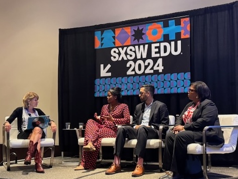 Great discussion about achieving equity in higher education after last year’s Supreme Court ruling at @SXSWEDU this year with Laura Moore our Managing Director, Strategy and Policy, @hechingerreport's @L_willen, @1MillionDegrees's Aneesh Sohoni & @UMich's Adele Brumfield.