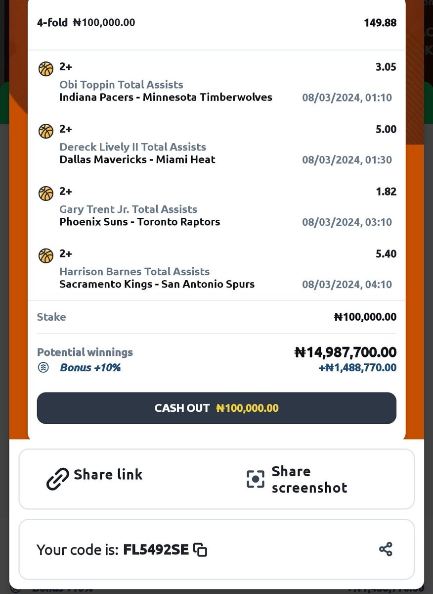 Ekitipikin's tweet photo. Risky 149 odd on Betano 

Register and stake here 

https://t.co/tbUFRUw9CM

New users,, you have 50k bonus available after registration https://t.co/Nou5byo3Oy