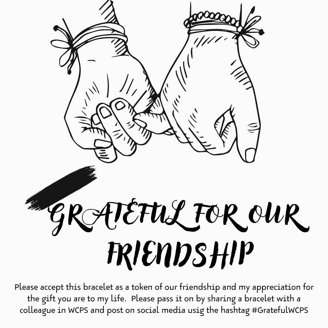 Pass on #GratefulWCPS Buy a bracelet. Send to a @WorcesterSystem friend with this graphic! 🤍