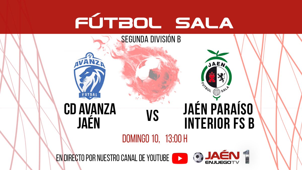 🚨RETRANSMISIÓN ‼

👉El domingo... MÁS FÚTBOL SALA. Hay derbi de Jaén capital en JaenEnJuego. 

📺A las 13:00 horas, en directo, 2ª B: @AvanzaFutsal - <a href="/JaenFSbase/">Jaén Paraíso Interior FS Base</a> . Grandísimo partido que no te puedes perder. 

¿Dónde verlo? Enlace: youtube.com/live/s7e_4Ham6…