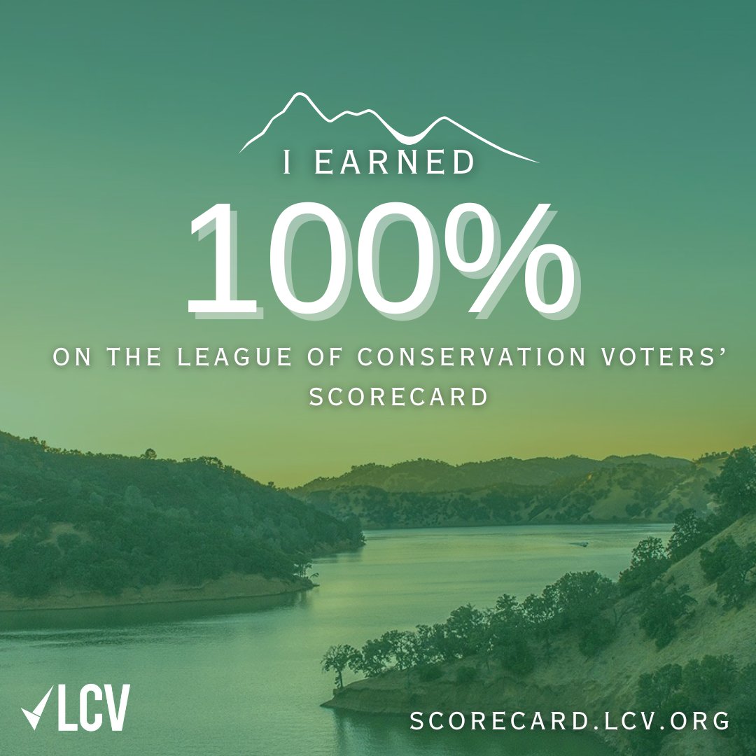 I am pleased to have received a 100% score from the @LCVoters voting record in 2023, and I will continue to prioritize environmental conservation, public lands, and the preservation of our natural world!