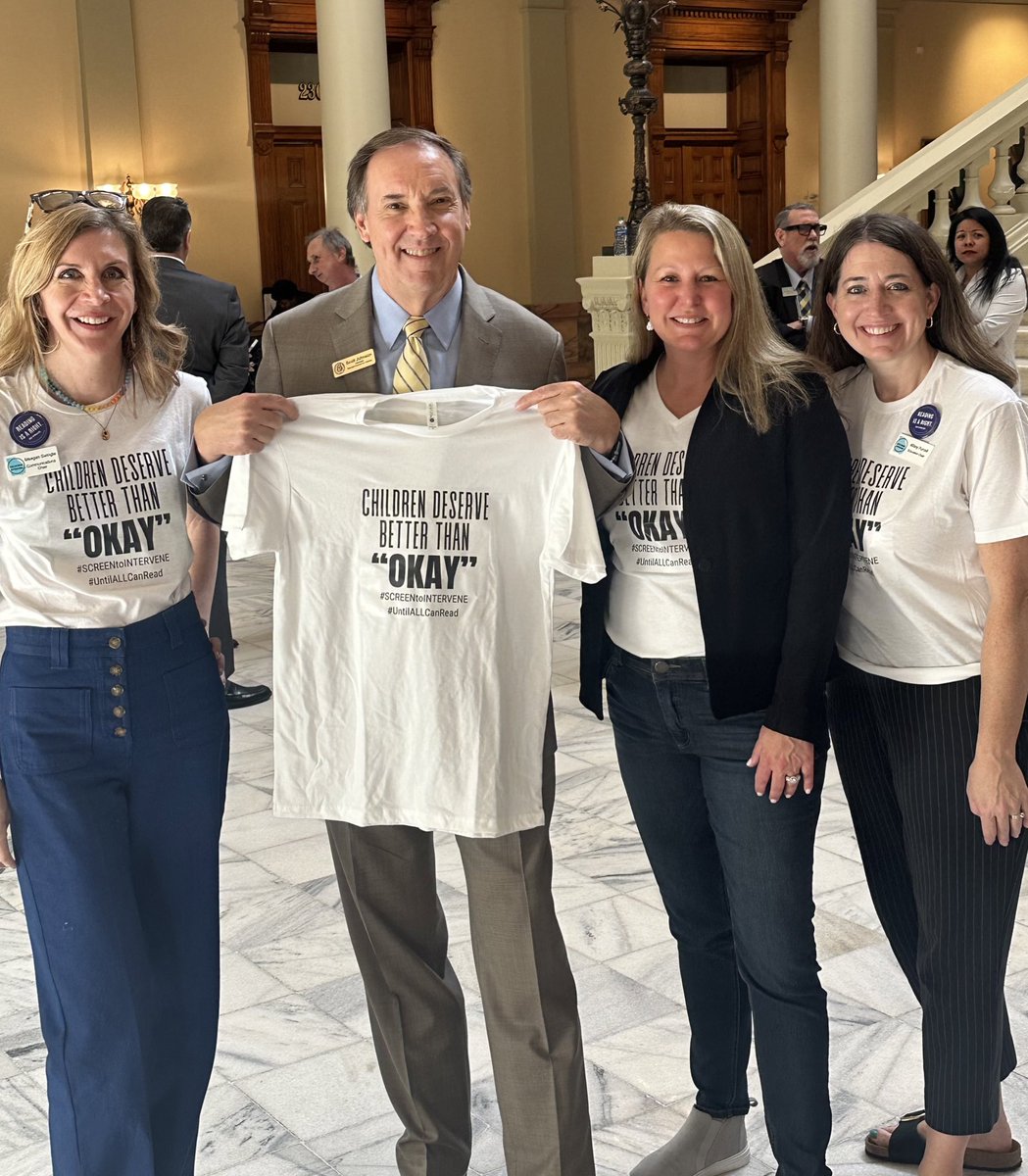 MissyPurcell's tweet photo. Georgia children deserve better than “okay!”
Huge shout out to Billy Hickman, @BethanyHBallard, @gopscott, @VoteClintDixon, Mike Royal, and @JasonDowneyBOE, Helen Rice, and Lisa Kinnemore for pushing for the best screeners to ensure we #screentointervene #untilEVERYkidcanread!
#SB464 #GaPol