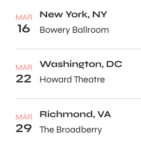 These are the only shows we've got until May, and we'd really love to see you at them!