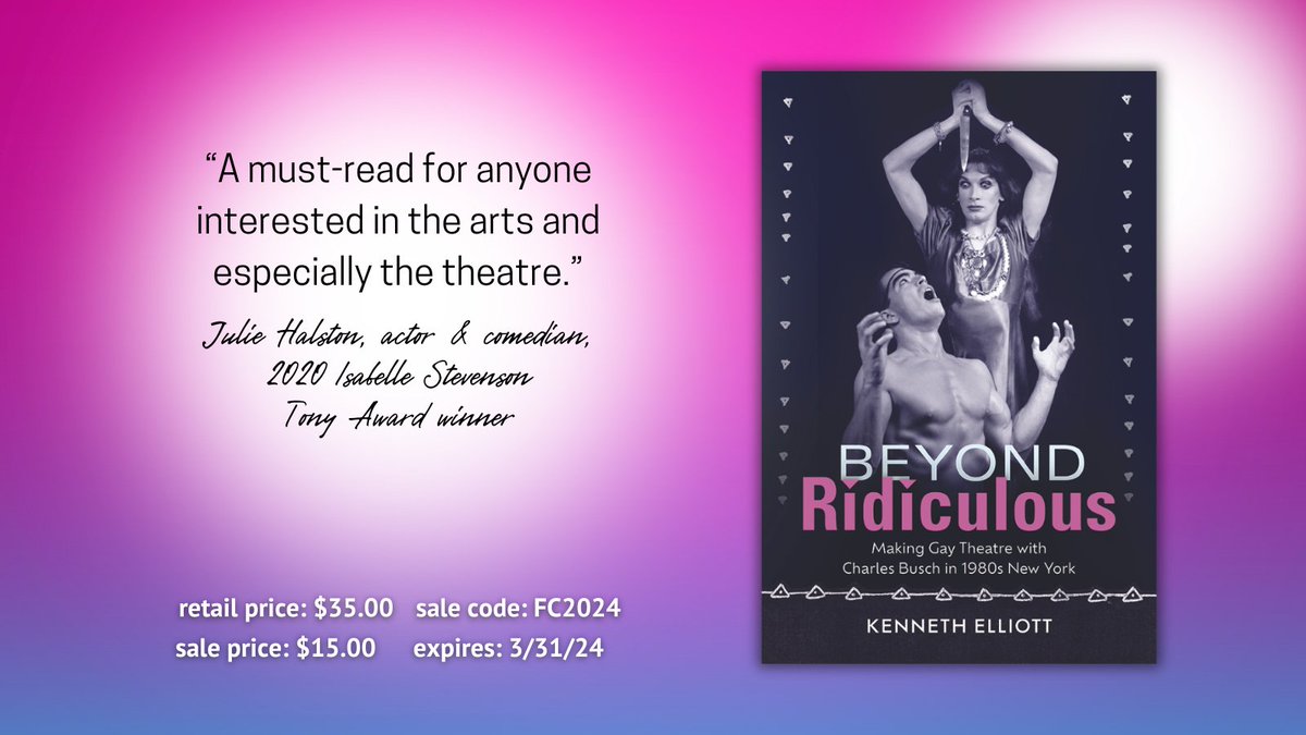 BEYOND RIDICULOUS is the first-person, behind the curtains look at the history of Theatre-in-Limbo and drag legend Charles Busch. Find this title and more on sale during the SCMS conference! @‌scmstudies #fanstudies #mediastudies #literarycriticism #lgbtq #CharlesBusch #drag