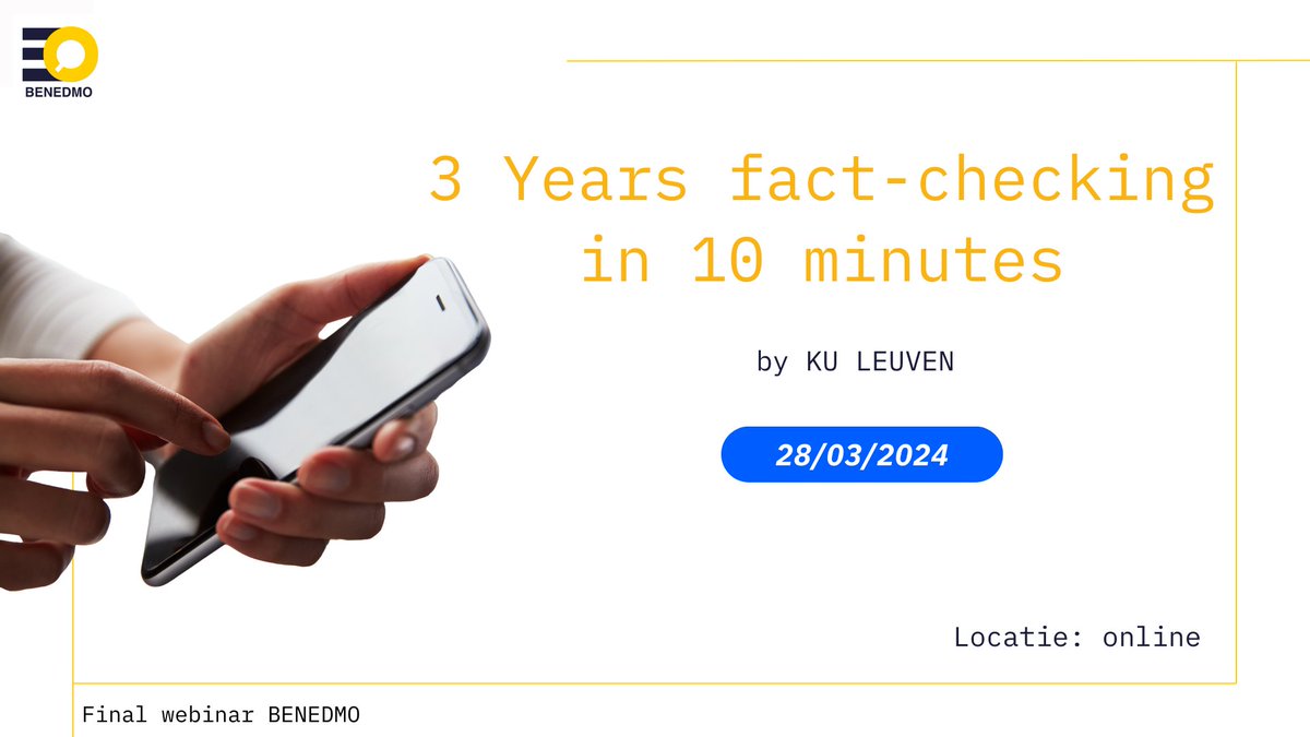 Where do fact-checkers get the claims they fact-check? What are recurring topics and decisive moments? And how often do fact-checks label information as wrong? Get the answers in our final BENEDMO webinar on the 28th of March. Register here today: benedmo.eu/event/final-we…