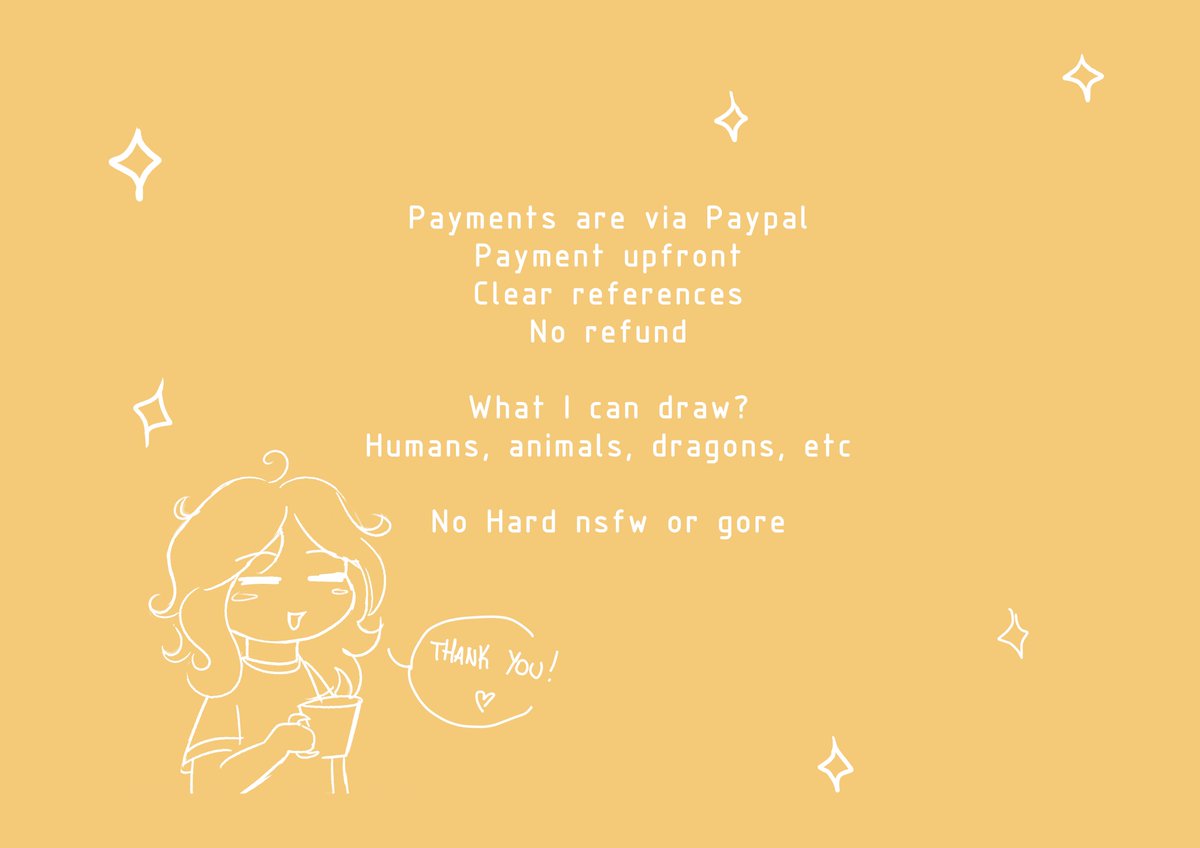 Commissions update
All slots are open again! ♡
If you have any question dm me
Shares are appreciated 🥰