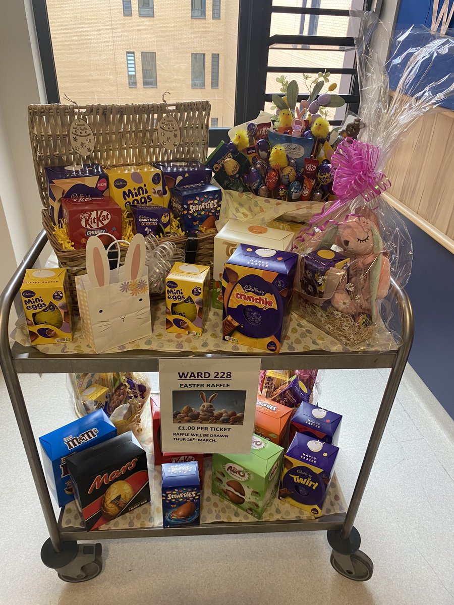 Check out our Easter raffle on ward 228 £1 ago 🐣