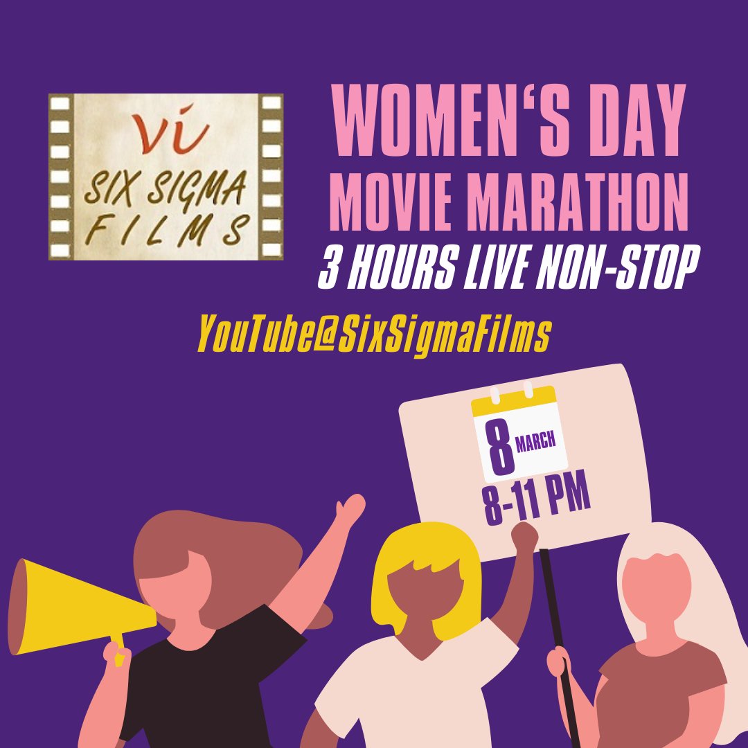 #WomensDay2024 #Live , non-stop 3 hour #movie marathon on our #YouTubeChannel (8 to 11 PM). Watch #inspiring , #empowering #Films dedicated to #womenempowerment at youtube.com/@sixsigmafilms #live #livestream #sixsigmafilms #bollywood #MahaShivaratri #Oscars2024📷 #shortfilm