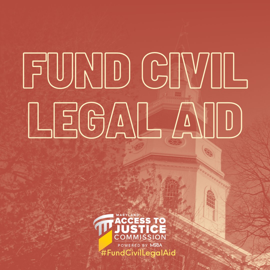 The Access to Justice Community needs your help to get #HB693 #SB481 out of Committee. Contact your legislators NOW to advocate to #FundCivilLegalAid in the amount of $14.6M this session. igniteadvocacy.com/go/act-now-vot…