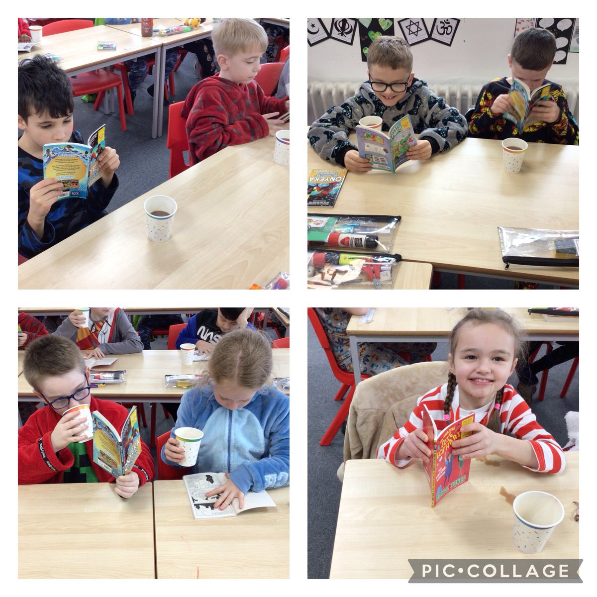 Year 4 have had the best day for #WorldBookDay! Pyjamas, an author visit and workshop followed by a hot chocolate with our new books ☺️ thank you @MrsEFlanders @parishschool1