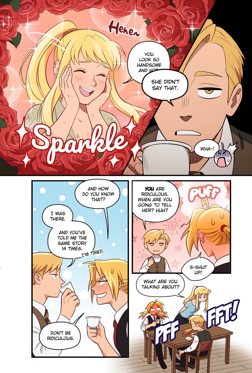 The comic I did for @fmatriozine !! I'm so excited to finally show it to you, this is my first FMA zine 😍

Hope you like it ✨ 