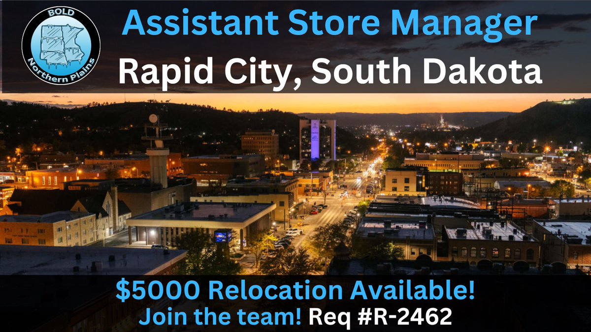 Ready for the next step in your career? We’re looking for top talent to help lead the largest location in our market located in Rapid City, SD. Interested? Connect with @Brian_S1985 or @OfficialAmyIvey for additional details. $5K Relocation Budget Available. #BOLDNorthernPlains