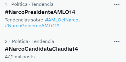 econokafka's tweet photo. Queridos bots de esta linda red social X, una buena y dos malas.

La buena: ya NO es tendencia #NarcoCandidataClaudia12, ¡lo logramos!

La mala 1: ahora ES tendencia: #NarcoCandidataClaudia14.

La mala2: Sigue siendo tendencia #NarcoPresidenteAMLO14.

Evitar #NarcoPresidenteAMLO14 y #NarcoCandidataClaudia14 a toda costa, por favor. Gracias por su apoyo.