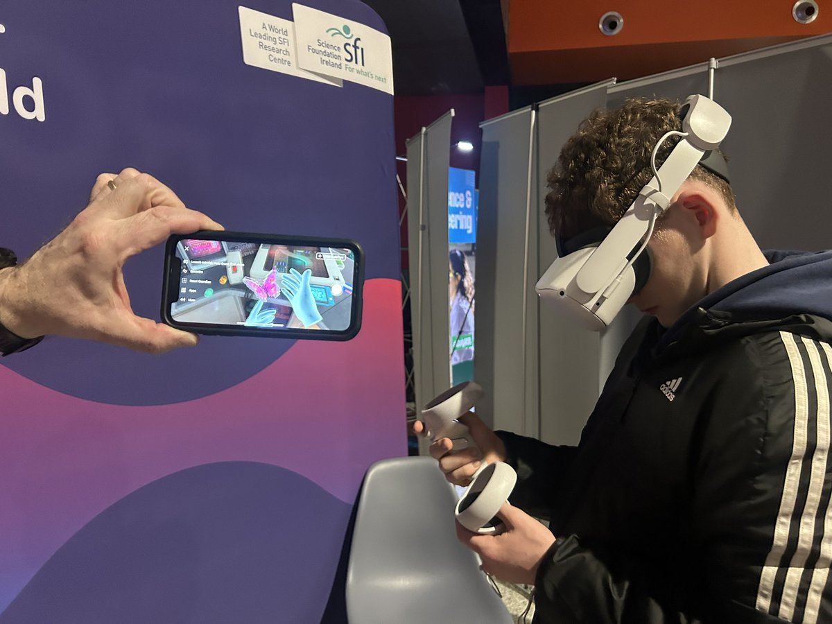 LeroCentre's tweet photo. Our #VirtualReality headset is very popular at the #ExploringEngineering event in @ShannonAirport.
There’s still time to come try it out. 

#VR #SoftwareForABetterWorld https://t.co/8tNdN82zmQ