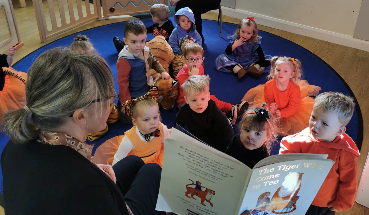 Nursery 1 celebrated world book day by listening to the story of The Tiger Who Came for Tea. The children also enjoyed having a tea party with the tiger. 🐯☕️