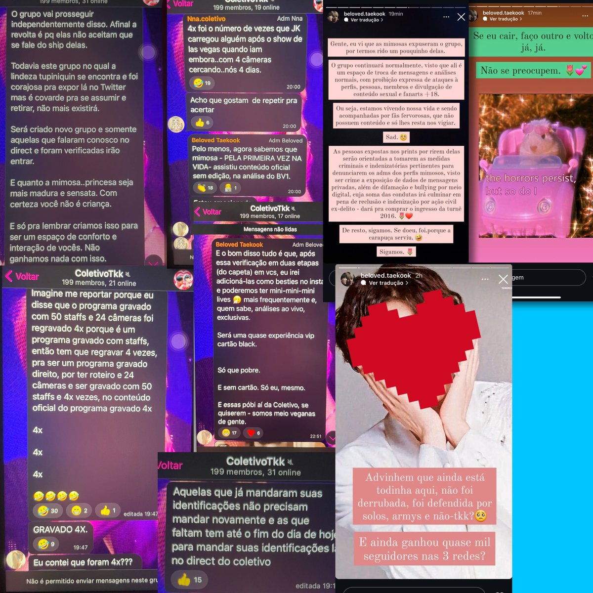 exposedshippers's tweet photo. E o último do telegram (com um pouco do insta) é esse. Agora vamos para os stories e as lives (nesse compilado tem as reações delas ao exposed de ontem) https://t.co/KICkOpZ75K