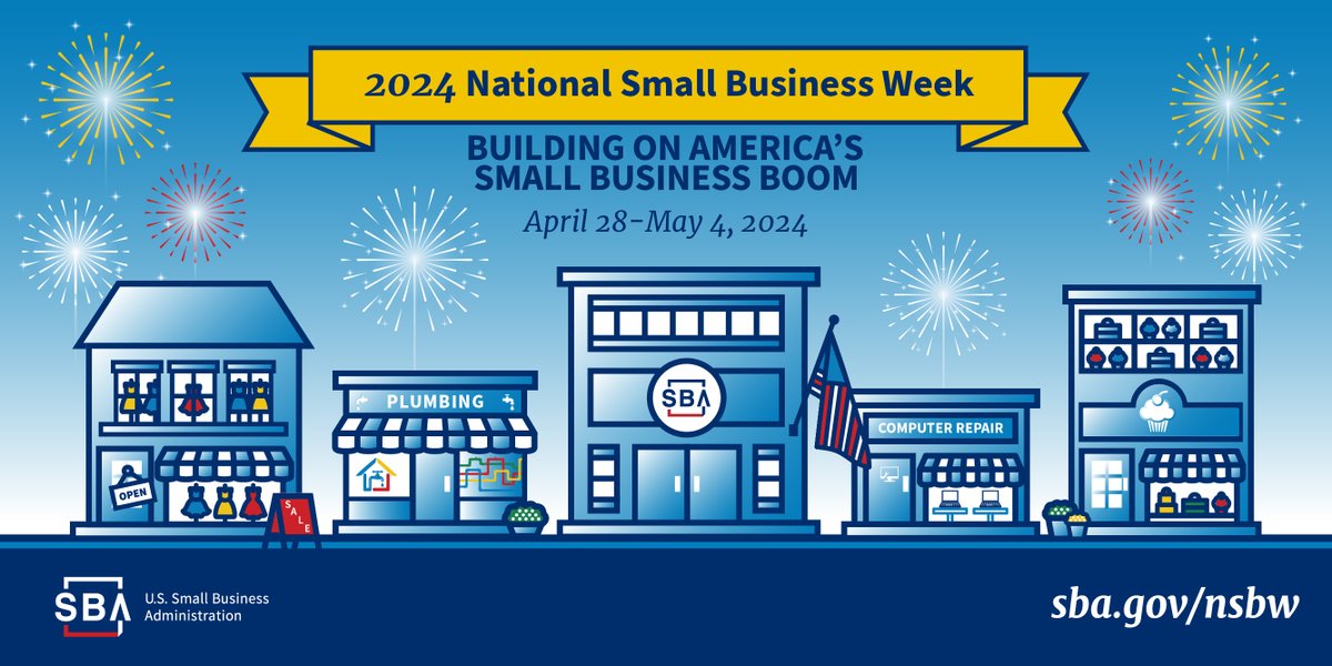 SBAgov's tweet photo. 🏆 And the 2024 #SmallBusinessWeek awards go to....

Today, @SBAIsabel announced the 2024 National Small Business Week award winners! Awardees will be honored April 28-29 during Small Business Week in Washington, D.C. 

View the list of award winners:  https://t.co/2ZutqZJ8x4 https://t.co/N1dZN3KCkf