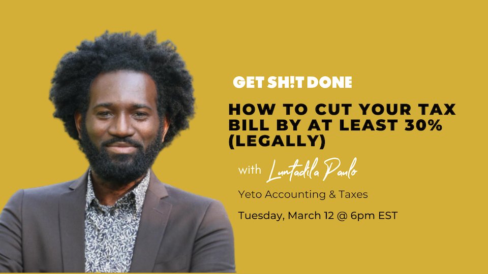 We’re excited to support Women Entrepreneurs in Gaining Traction & Growing Game-Changing Businesses with Get Sh!t Done by breaking down how to cut your tax bill by at least 30% or more... Link in the comment to RSVP.

#supportwomenbusiness #cpa #womenowned
