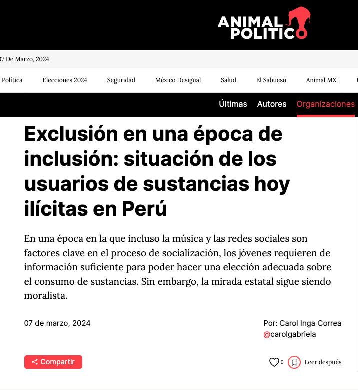 APEPD_AC's tweet photo. 📌"Hacen falta más iniciativas que ayuden a limitar el daño y ofrecer alternativas para evitar desenlaces fatales".
🔊Exclusión en una época de inclusión: situación de los usuarios de sustancias hoy ilícitas en Perú
@carolgabriela #CursoPPD @jvonhoffmann
https://t.co/cTH9kO7rxq https://t.co/lw7fIvzoFP