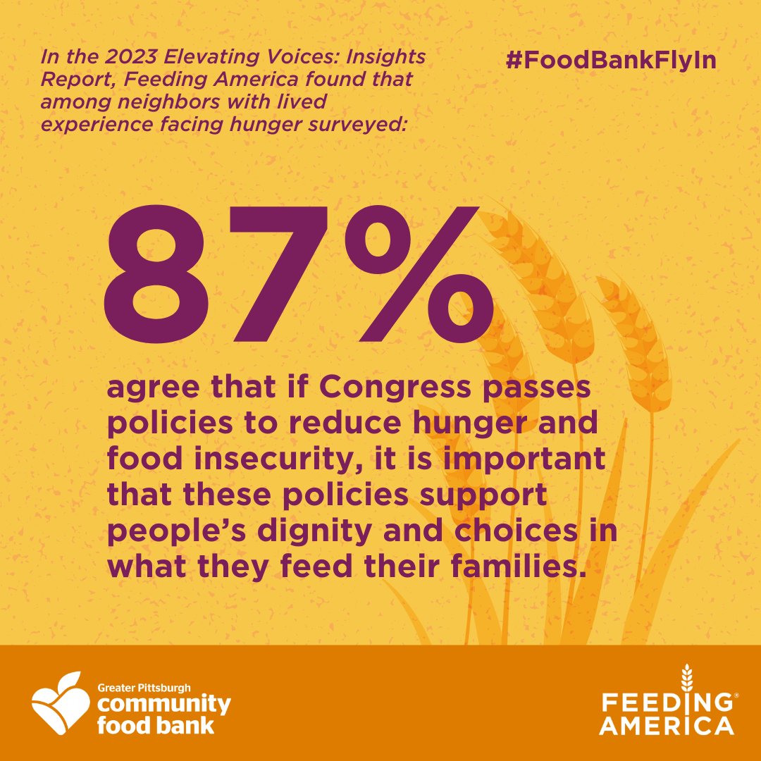 SNAP is our nation's most effective response to hunger! 🍽️ SNAP participants should be able to select the foods that are best for themselves & their families. The next #FarmBill must not restrict the foods that can be purchased with SNAP benefits. #FoodBankFlyIn