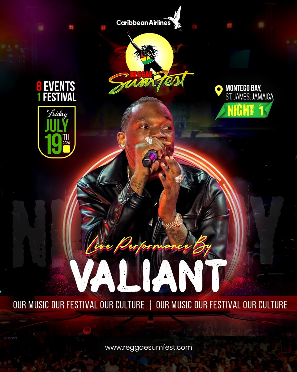 Di gyal dem bubble gum @valiant_music ready wid some wicked performances fi #ReggaeSumfest2024 ❗️ If yuh nuh deh a Catherine Hall JULY 19th, den you nah gwaan wid ntn‼️ #ReggaeSumfest2024 #OurMusic #OurFestival #OurCulture #TheSumfestExperience
