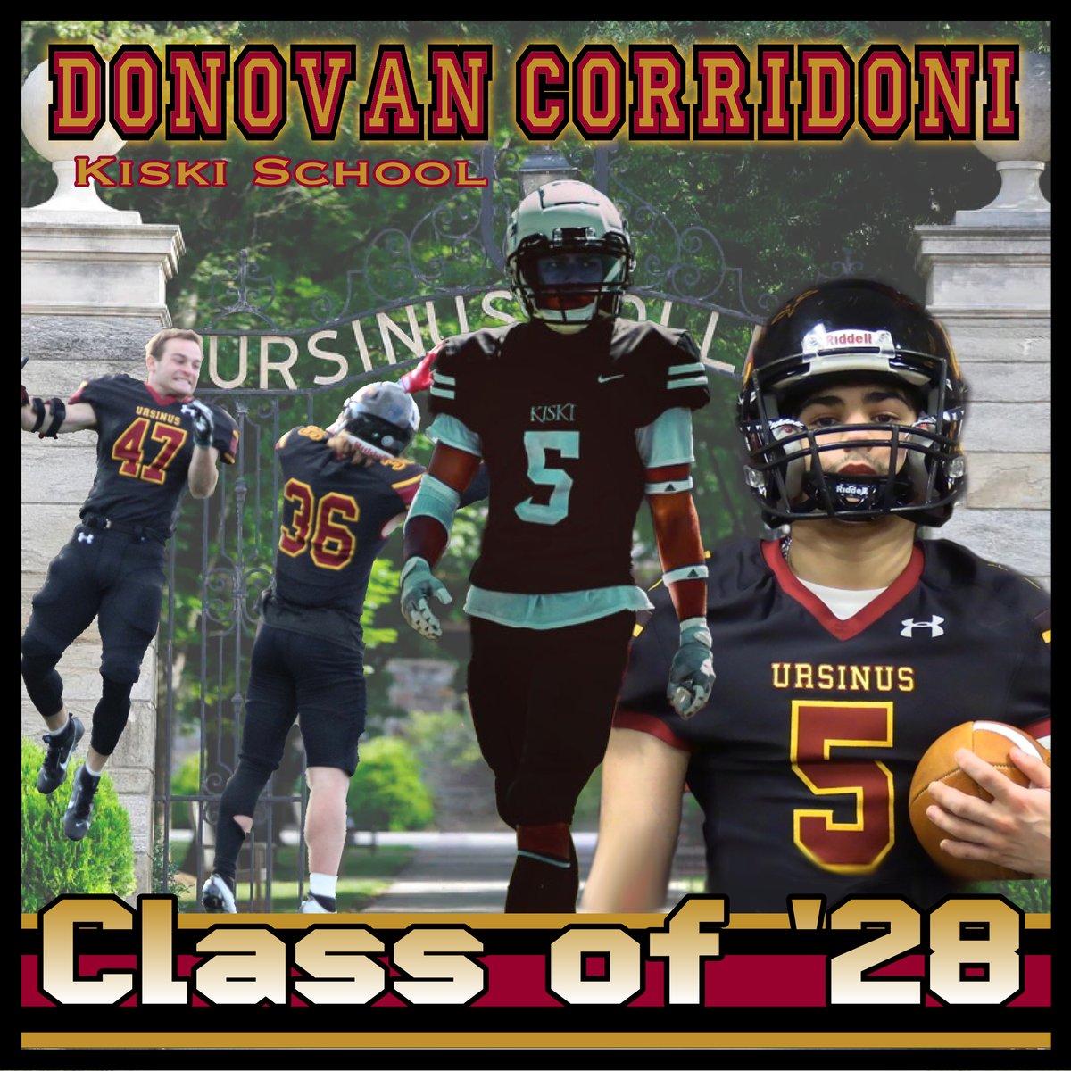 Welcome @DonovanCorridon of @TheKiskiSchool to the Ursinus Footbal Class of 2028! #WelcomeToTheBearsDen #UCFB131 hudl.com/athlete/o/1489…