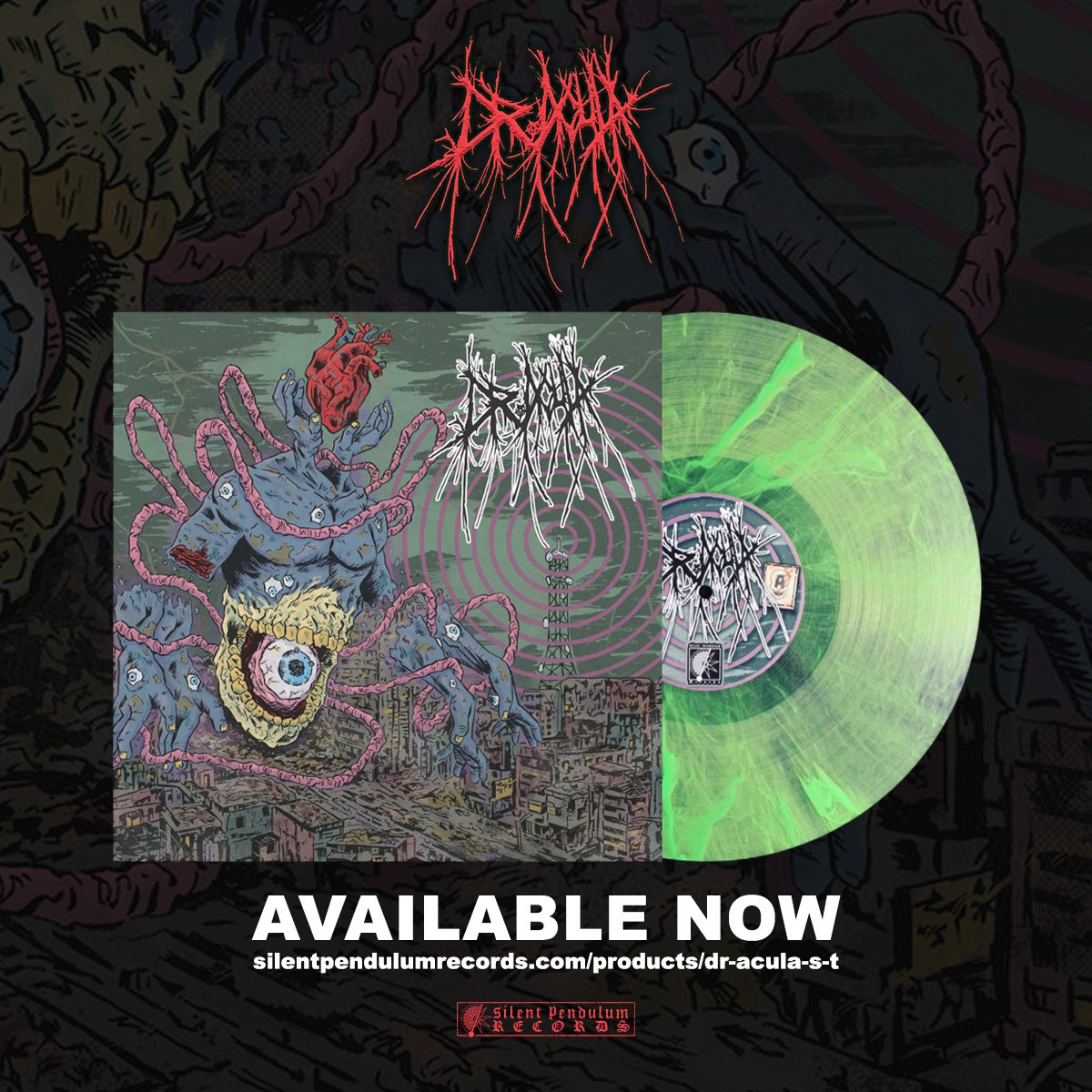 Silent_Pendulum's tweet photo. Looking for a copy of @DAPartyGrind’s S/T album? You’re in luck! There’s still one variant hanging out in the shop! Add this beast to your collection below! 🧛‍♂️

https://t.co/LyJrdr0Y1H https://t.co/yeRPXeo7eE