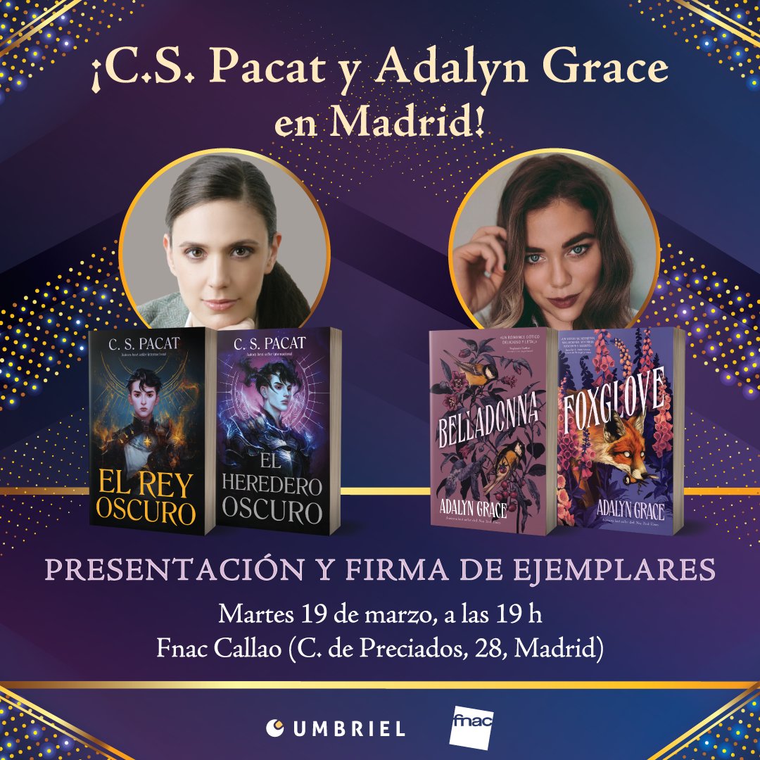 I’m thrilled to announce that I will be doing an event in Madrid with the amazing <a href="/AdalynGrace_/">Adalyn Grace - Updates</a> hosted by <a href="/umbrieleditores/">Umbriel editores</a> - go to their page on Instagram for more information. So excited to see you all there! loom.ly/NZZ4l5I