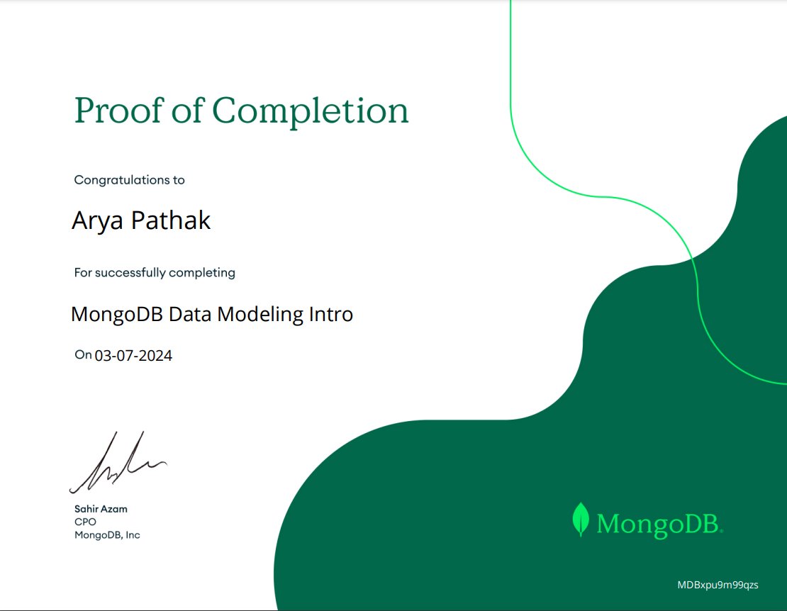 _arya2004's tweet image. ๐๐ Just wrapped up MongoDB Data Modeling Intro & MongoDB Document Model courses! ๐ป๐ Excited to deepen my knowledge and skills with @MongoDBU! ๐ #MongoDB #DataModeling #DocumentModel #LearningJourney ๐๐