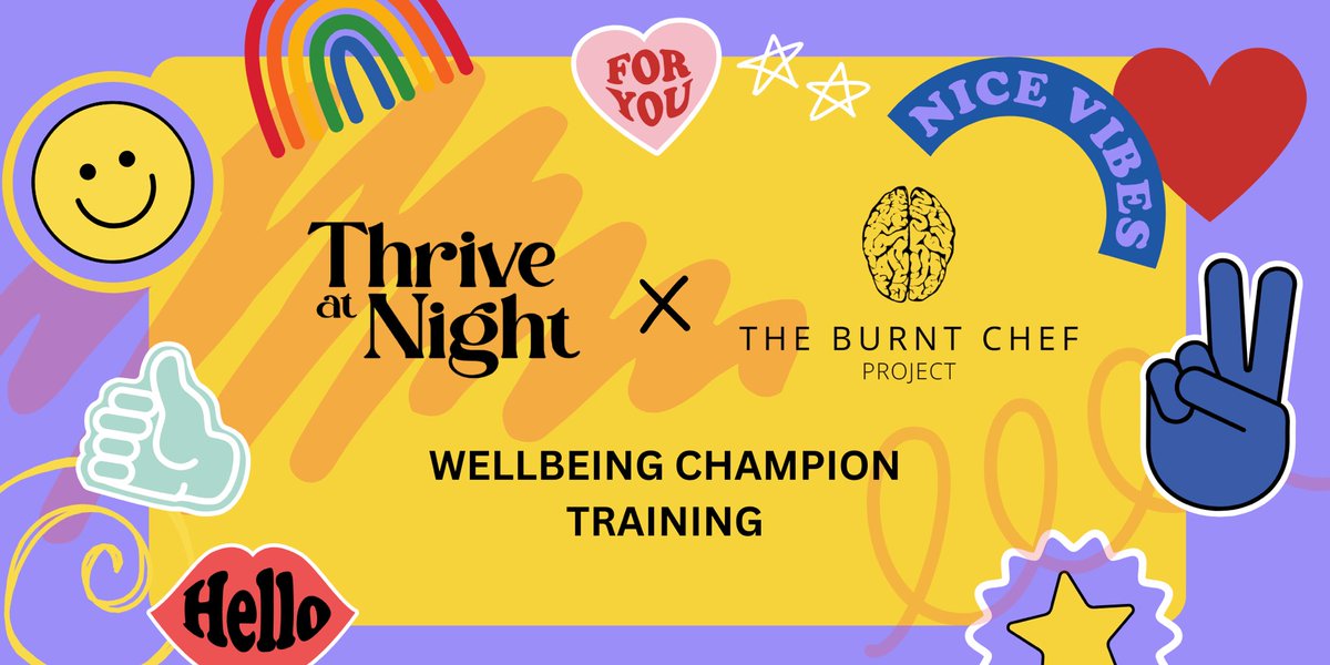 🍳@burnt_chef are back in the kitchen for Thrive At Night! 🧠Their mission is to improve mental wellbeing in the hospitality sector. As former professional chefs, they’ve got the recipe to help you deal with stress at work. Book your place: shorturl.at/ackwM