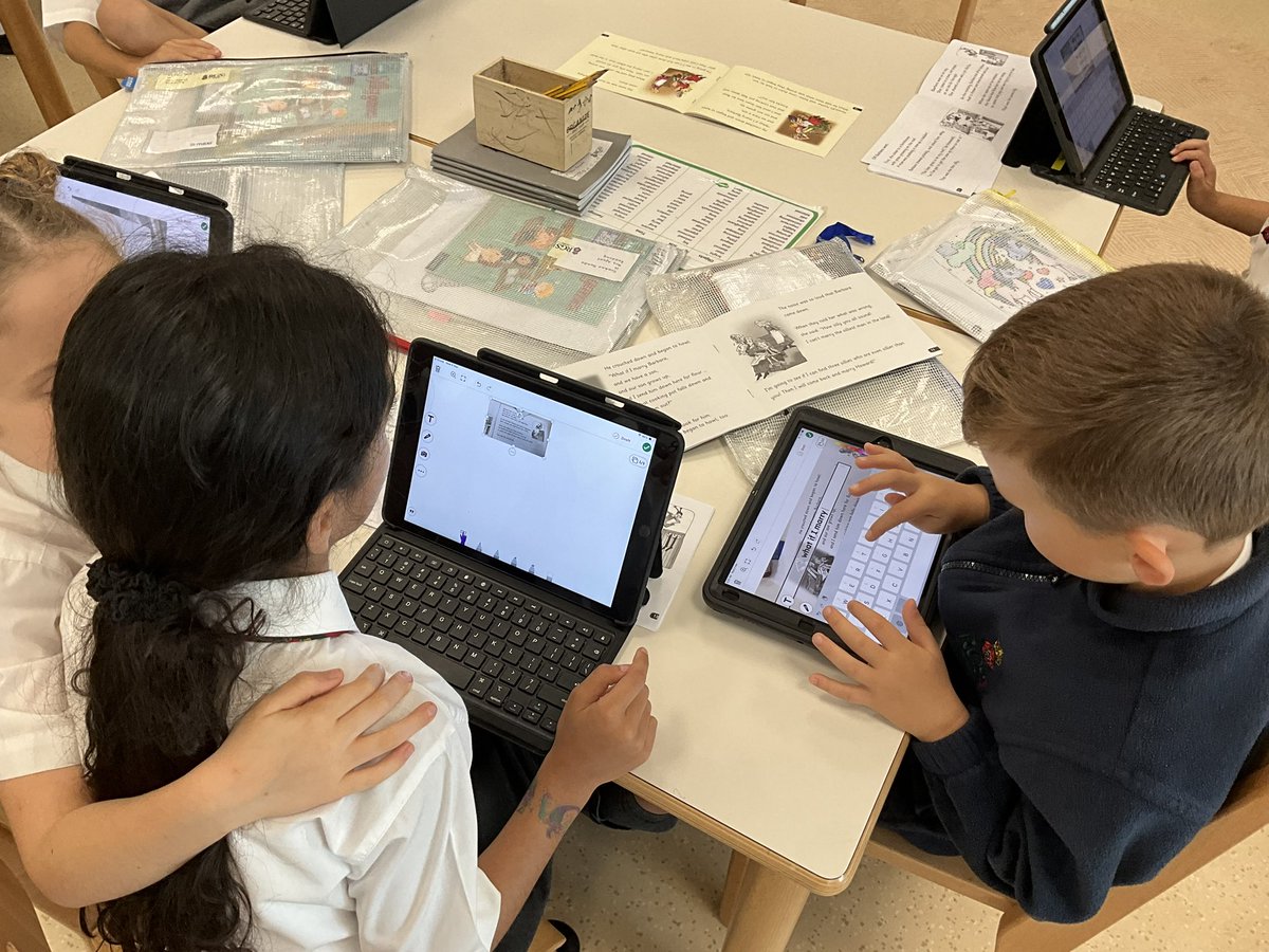 We mixed our Phonics up a little this week in #Year1. We used our iPads to evaluate what we had read so far, unpick the meaning of new words by reading around them before asking our own questions about the short text. ✍️ 📖 Collaborate & Communicate 🗣️ @rgsguildforddxb