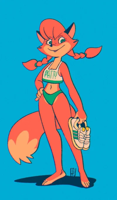 Fox thing in white and green things 