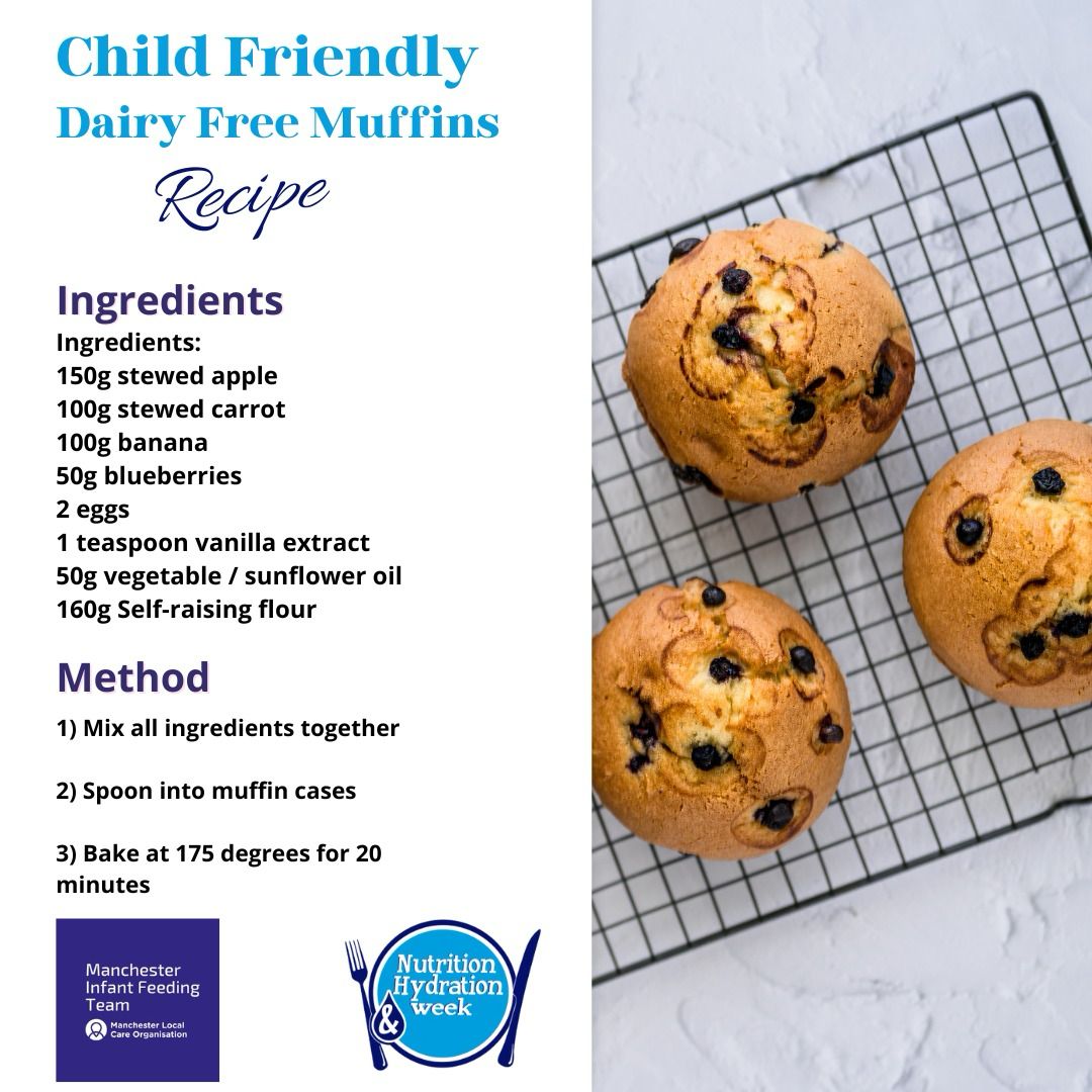 Infant Feeding Team - Manchester (@ift_mlco) on Twitter photo It’s #NutritionandHydrationweek global tea party.
Many families we support are eating a milk free diet and some cakes contain dairy. You don’t have to miss out . . . here is a delicious dairy free recipe that is suitable for both you and your little one. Enjoy!
<a href="/NHWeek/">N&H Week</a> <a href="/mcrlco/">Manchester Local Care Organisation</a> It’s #NutritionandHydrationweek global tea party.
Many families we support are eating a milk free diet and some cakes contain dairy. You don’t have to miss out . . . here is a delicious dairy free recipe that is suitable for both you and your little one. Enjoy!
<a href="/NHWeek/">N&H Week</a> <a href="/mcrlco/">Manchester Local Care Organisation</a>